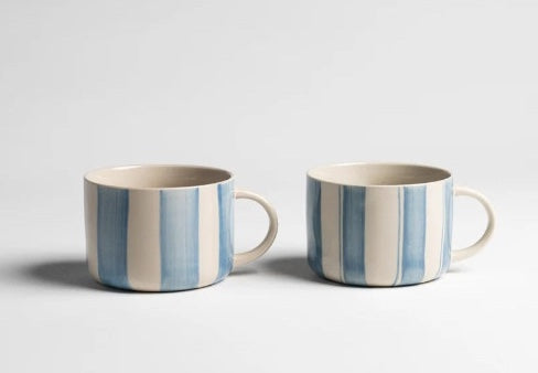 Brushed Light Blue Large Mug - Set of 2