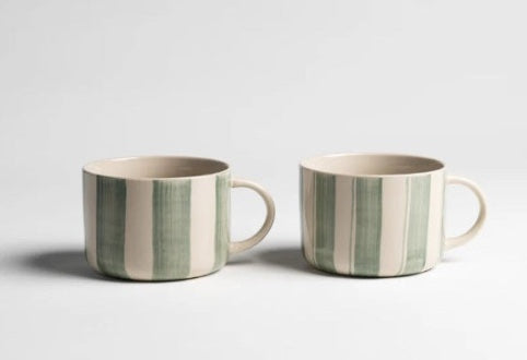 Brushed Sage Green Large Mug - Set of 2