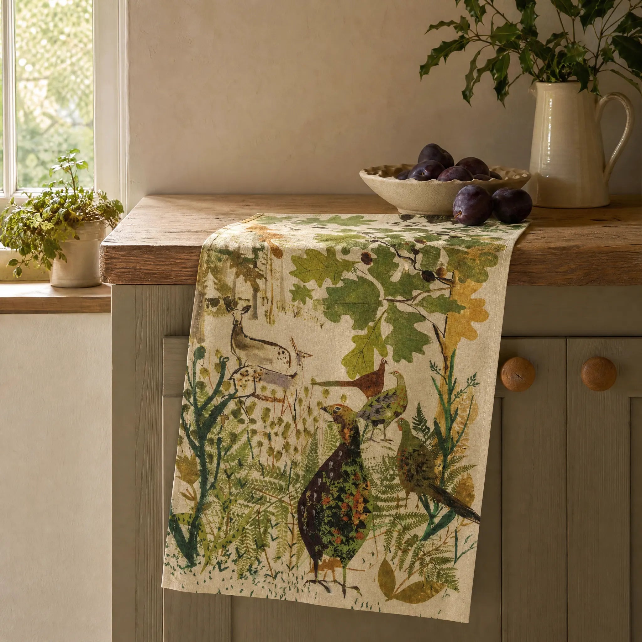 Sam Wilson Pheasant and Deer Tea Towel