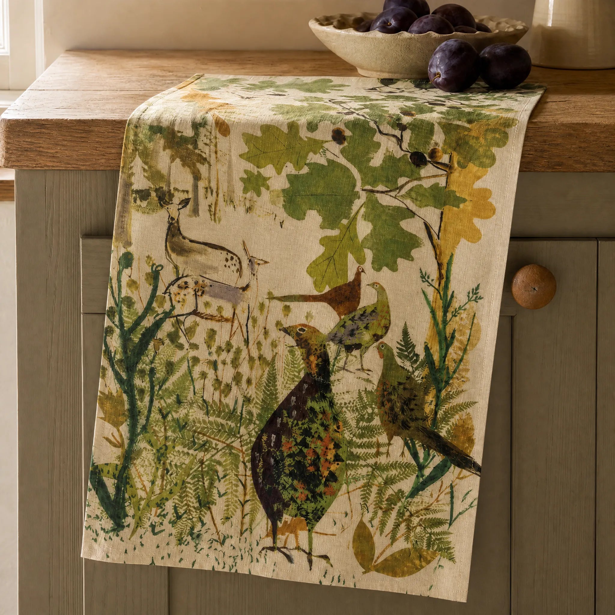Sam Wilson Pheasant and Deer Tea Towel