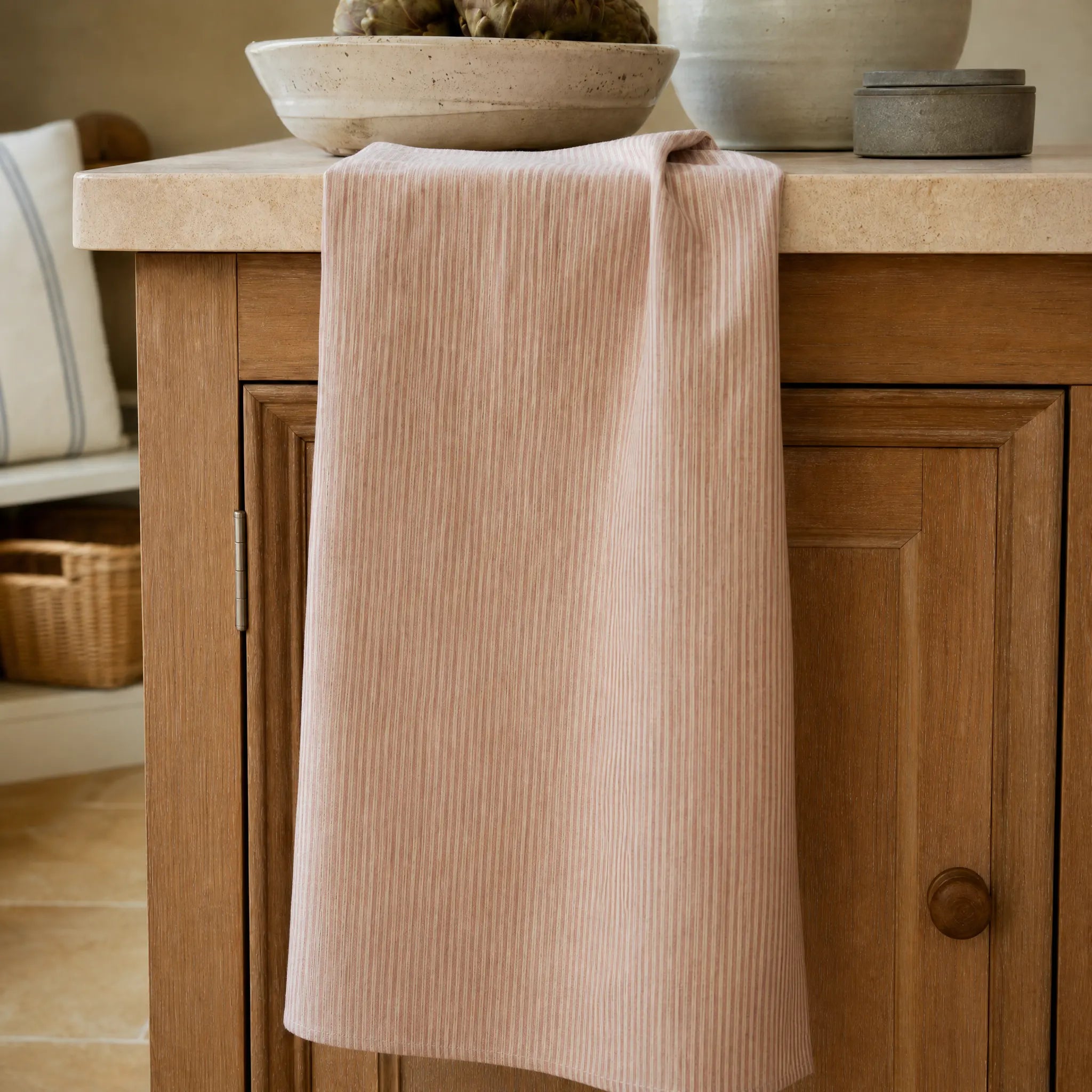 Sam Wilson Pink Stripe Tea Towel