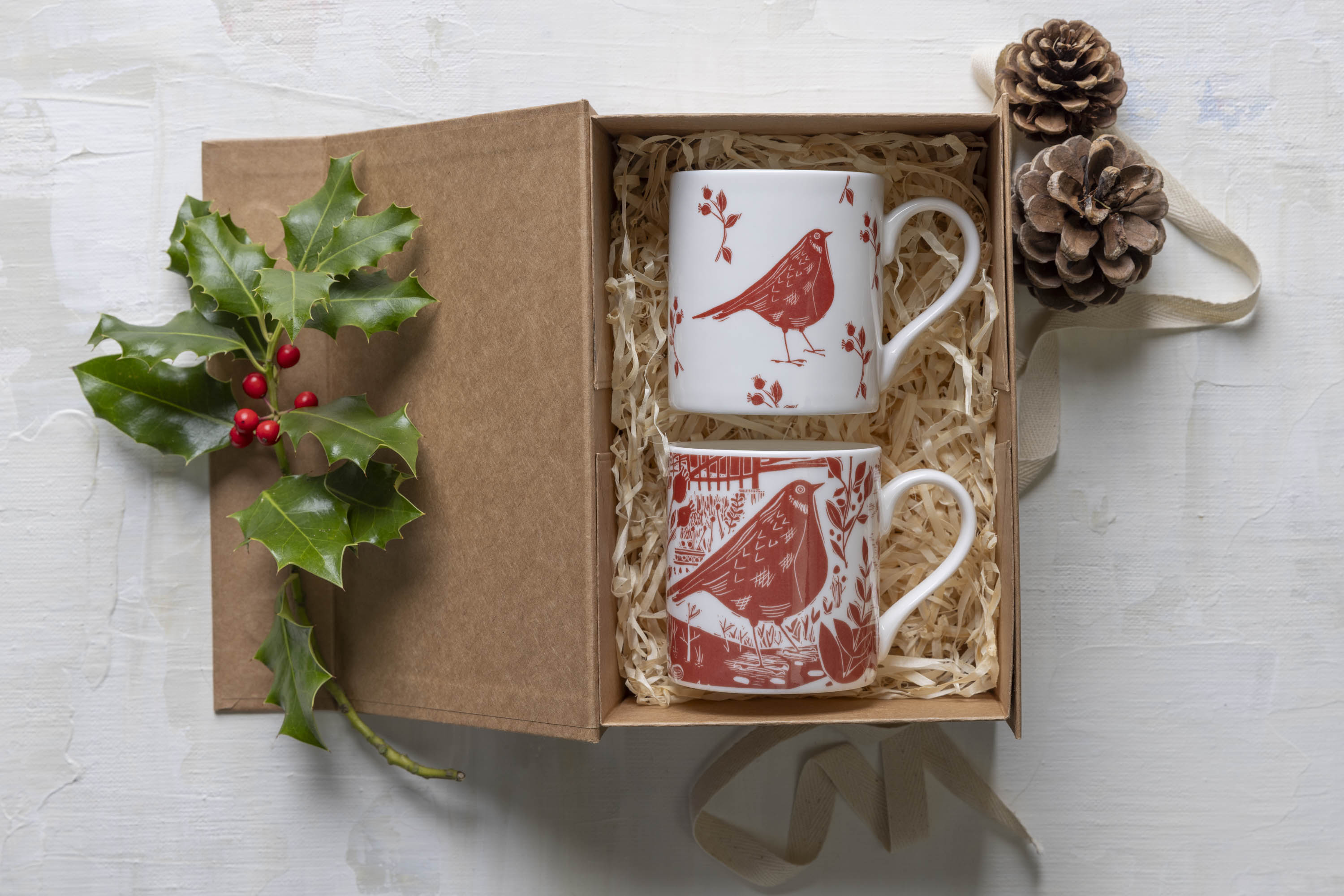 Red Robin and Garden Bird Mug Gift Set