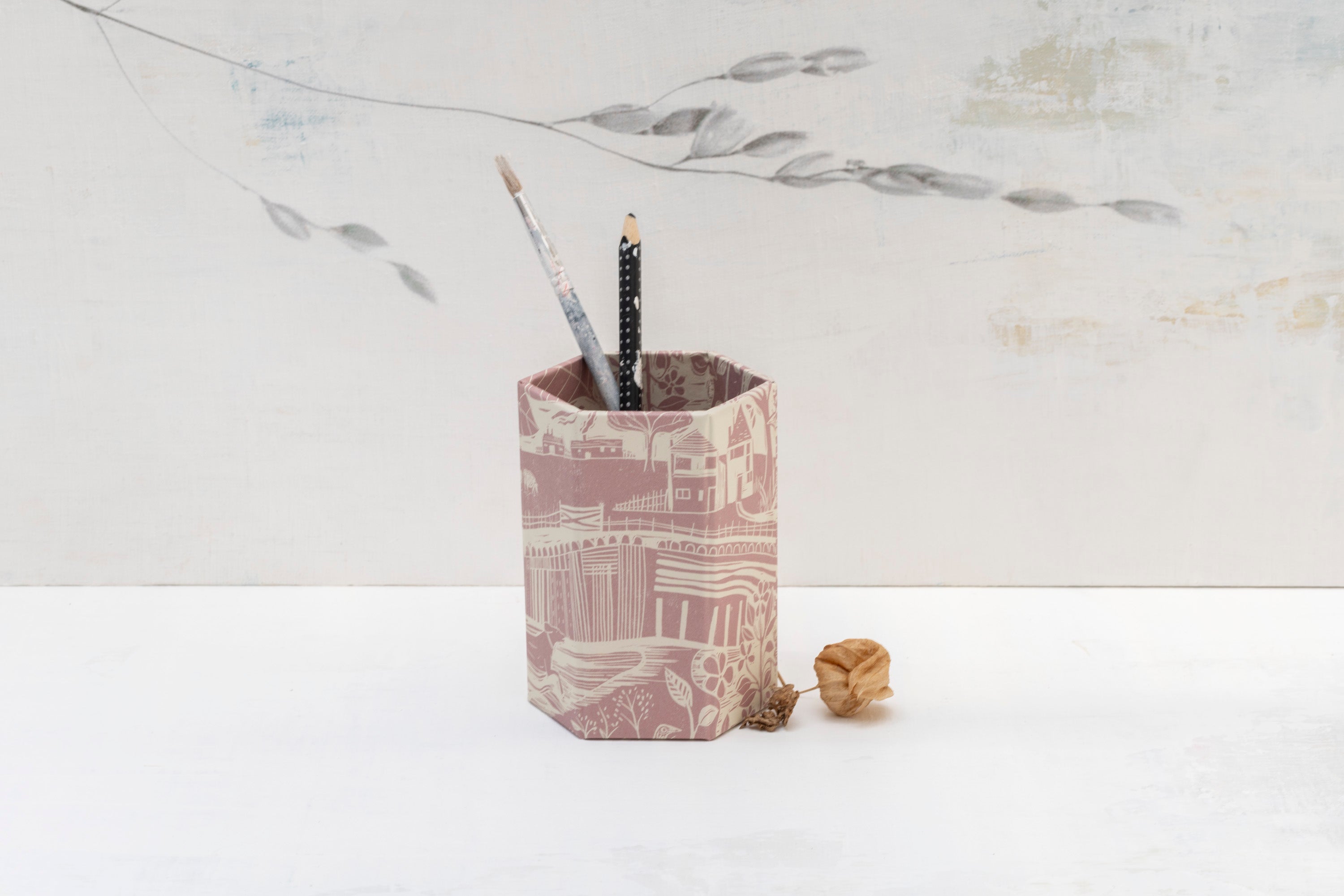 Sam Wilson Pink Through The Fields Pen Pot