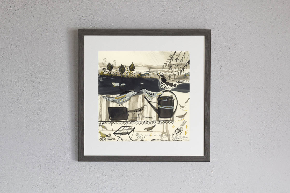 Framed Sam Wilson Birds On The Table Print