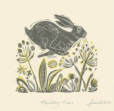 Framed Sam Wilson Headlong Hare Print