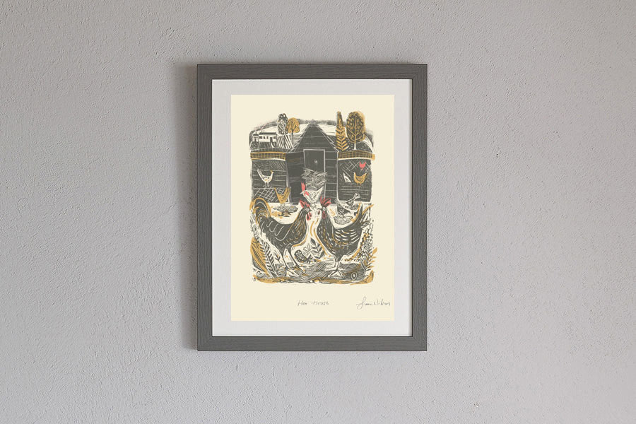 Framed Sam Wilson Hen House Print
