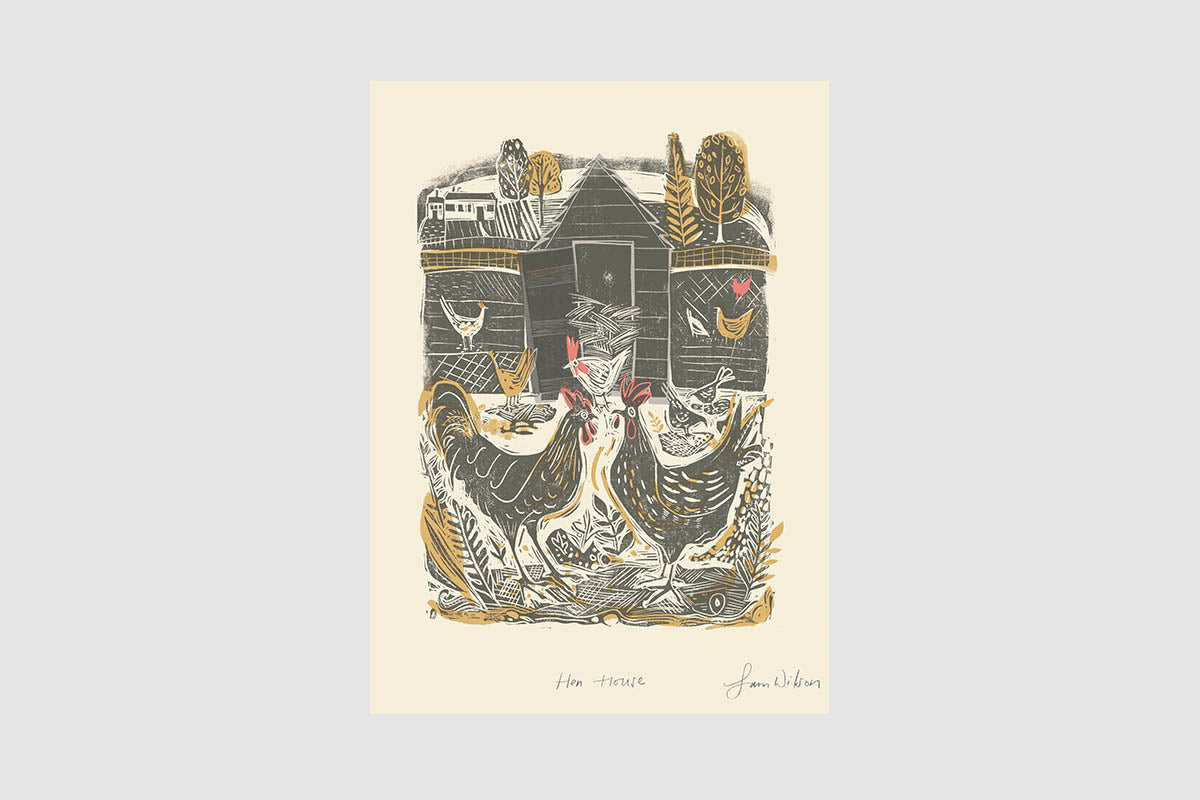 Unframed Sam Wilson Hen House Print - Unframed