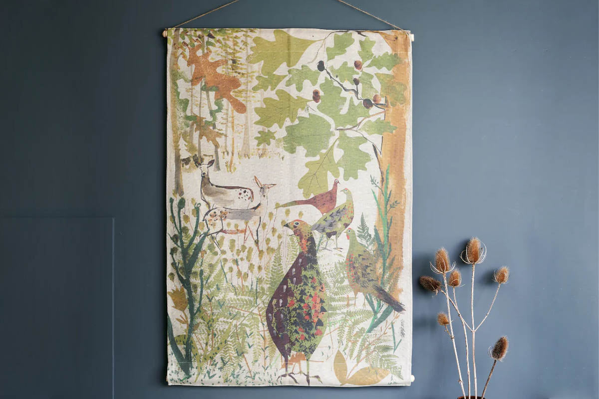 Pheasant and Deer Wall Hanging