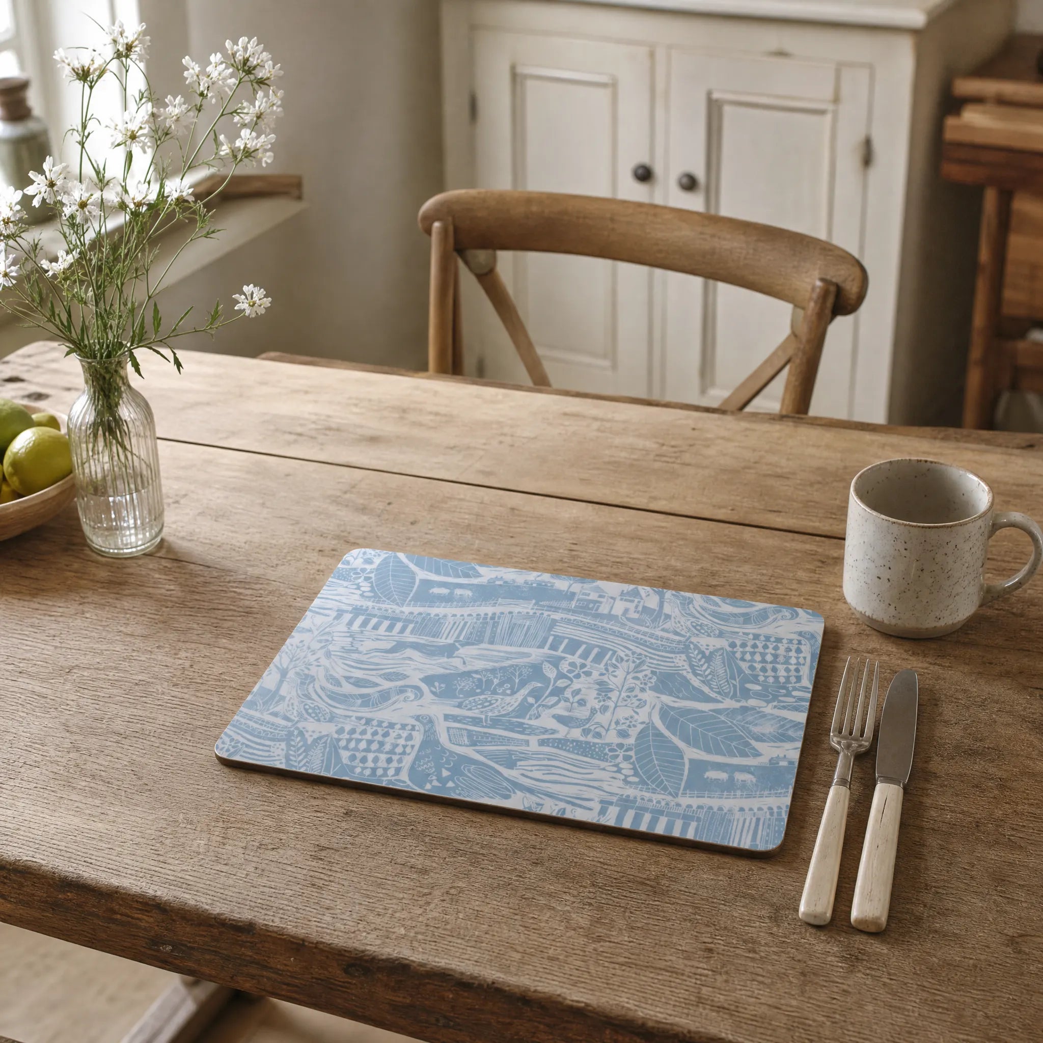 Sam Wilson Through The Fields Duck Egg Blue Placemat