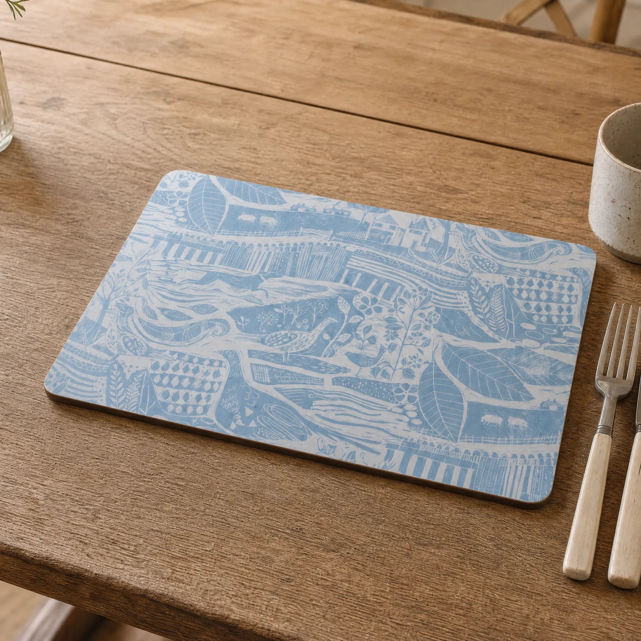Sam Wilson Through The Fields Duck Egg Blue Placemat