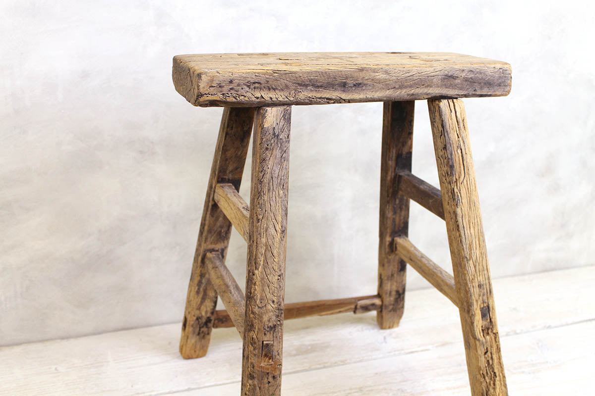 Rustic Elm Stool - Small