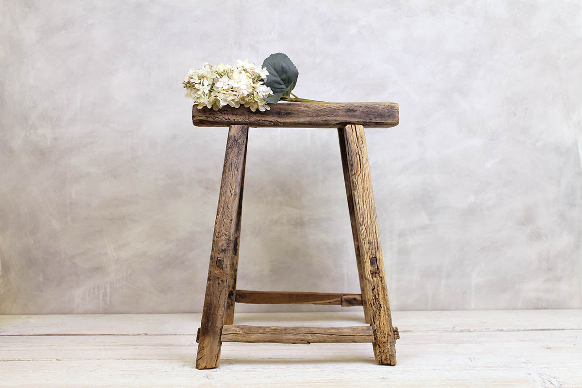 Rustic Elm Stool Small