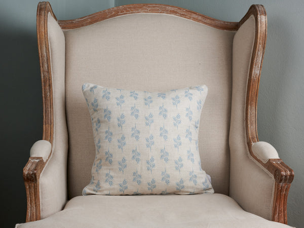 Sam Wilson Blue Flora Square Linen Cushion