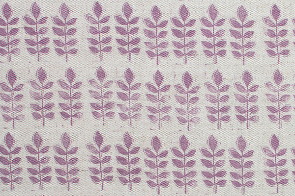 Sam Wilson Aubergine Leaf Linen Fabric
