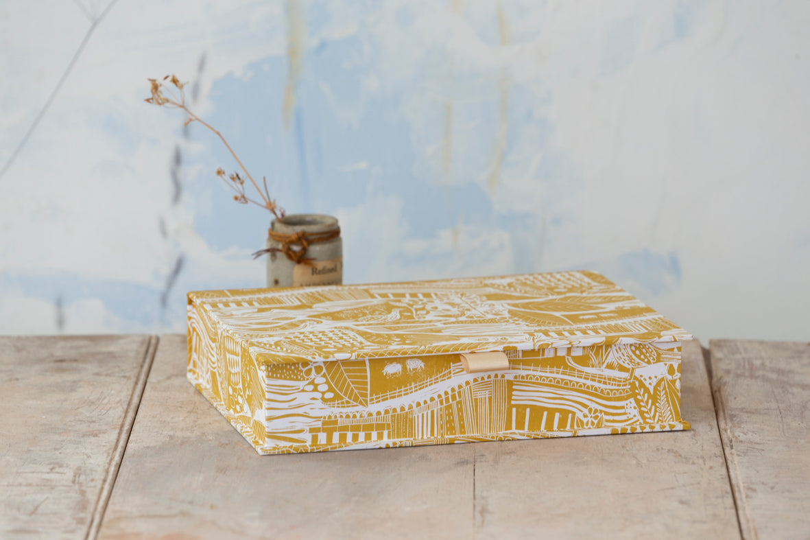 Sam Wilson Through The Fields Ochre A5 Keepsake Box
