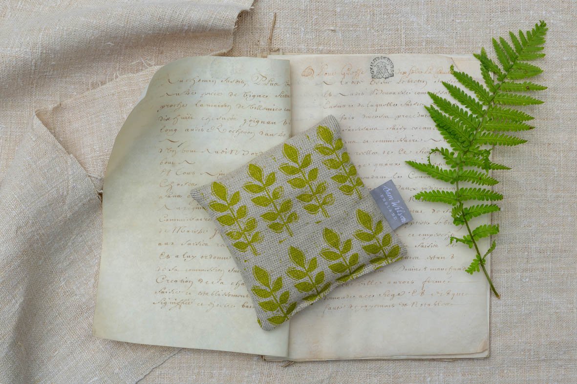 Sam Wilson Green Leaf Lavender Bag
