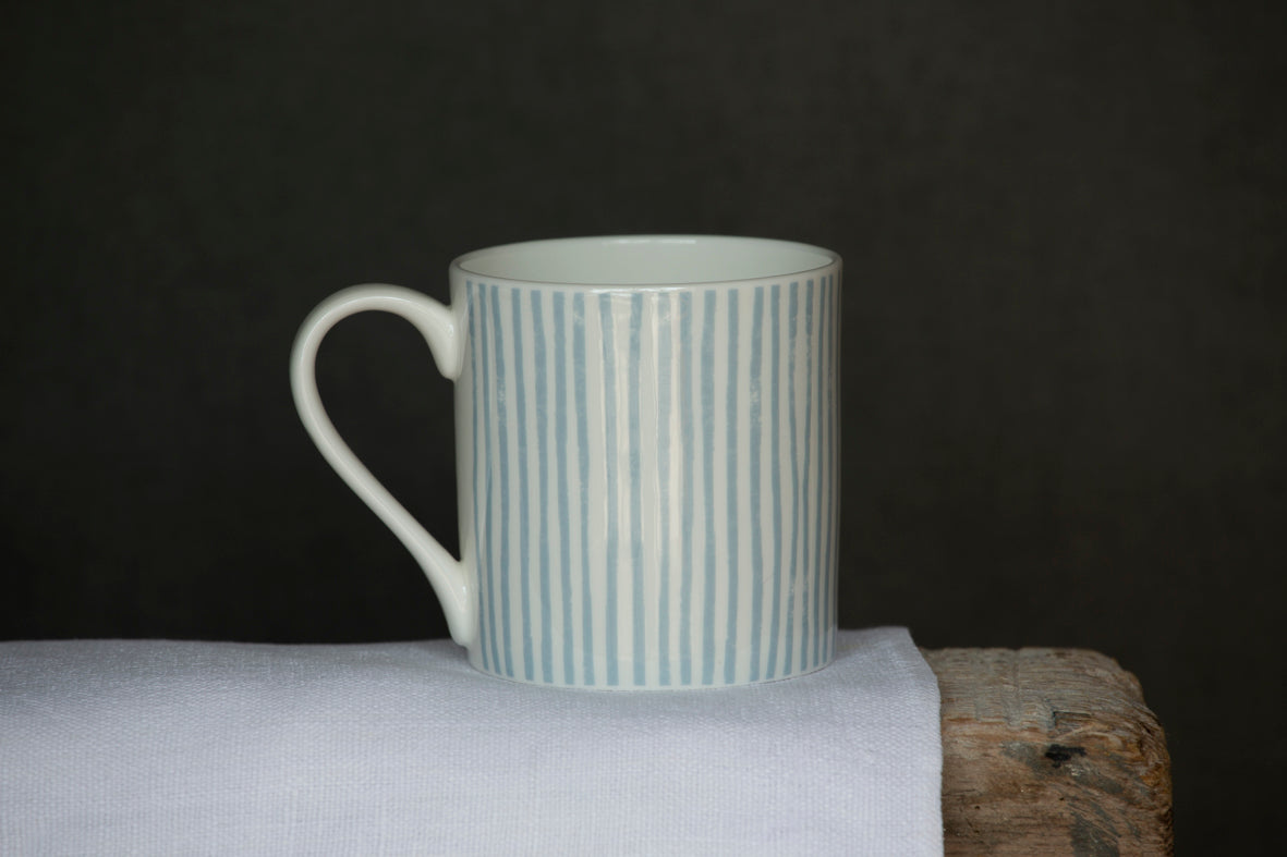Sam Wilson Duck Egg Blue Stripe Mug