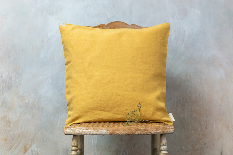 Sam Wilson Saffron Fine Linen Square Cushion