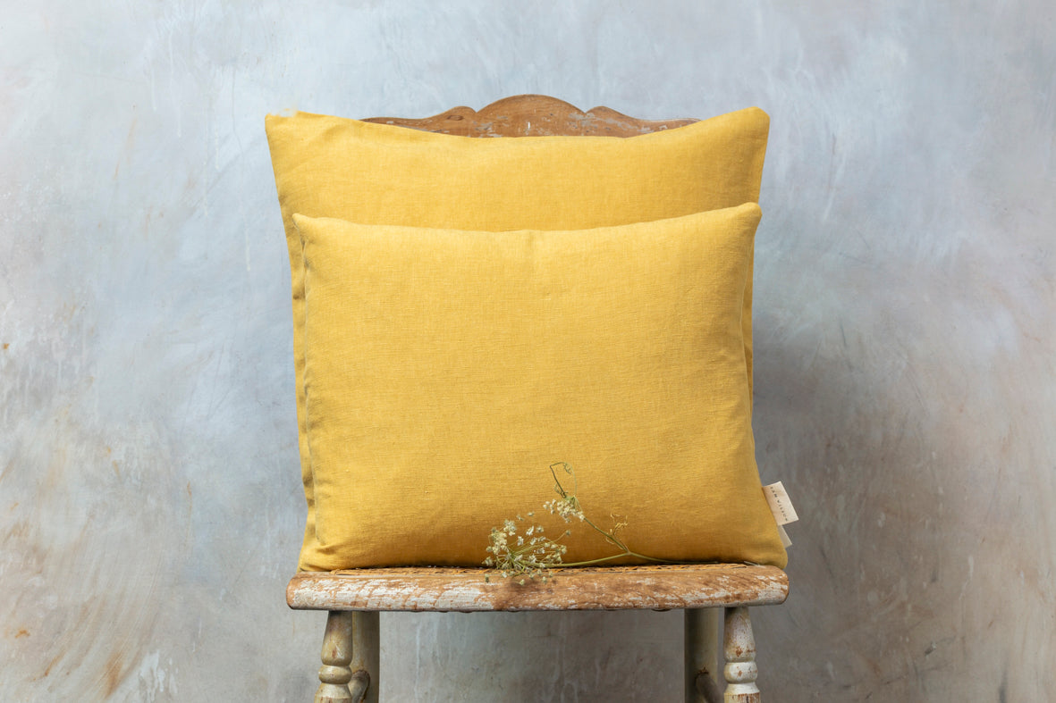 Sam Wilson Saffron Fine Linen Rectangle Cushion