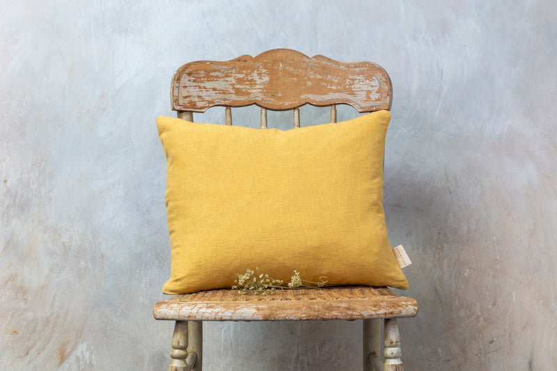 Sam Wilson Saffron Fine Linen Rectangle Cushion