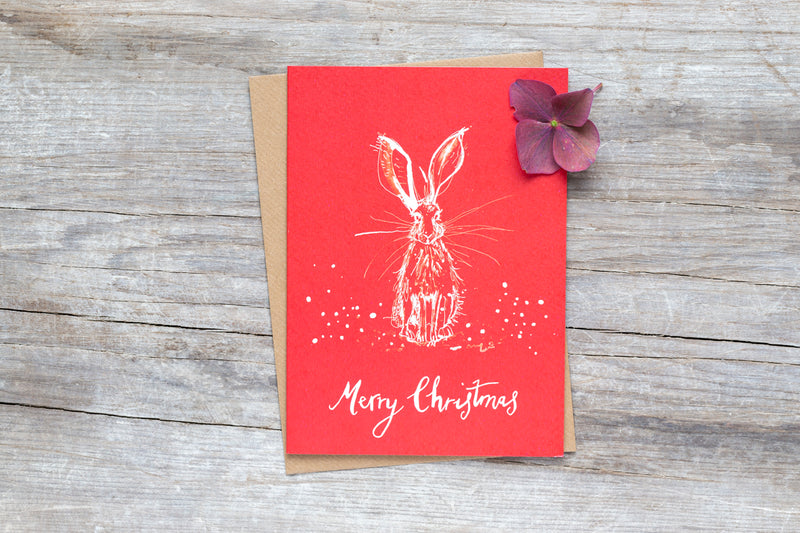 Sam Wilson Big Ears Red Christmas Card Set - Pack of 10