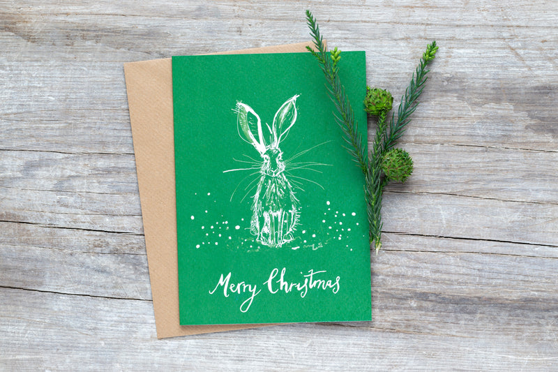 Sam Wilson Big Ears Green Christmas Card Set - Pack of 10