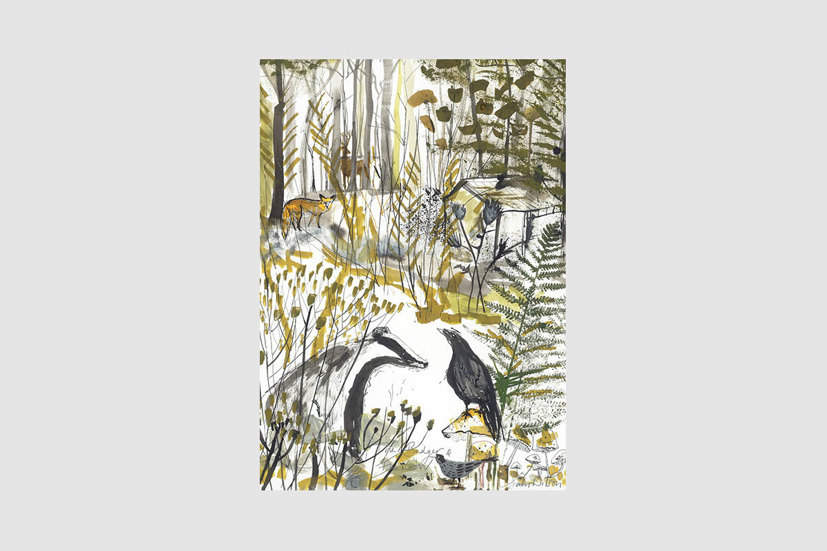 Sam Wilson The Badger and The Crow Print - Unframed