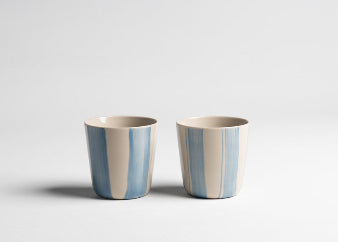 Brushed Light Blue Small Beaker - Set of 2