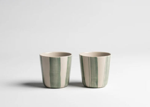 Brushed Sage Green Small Beaker - Set of 2