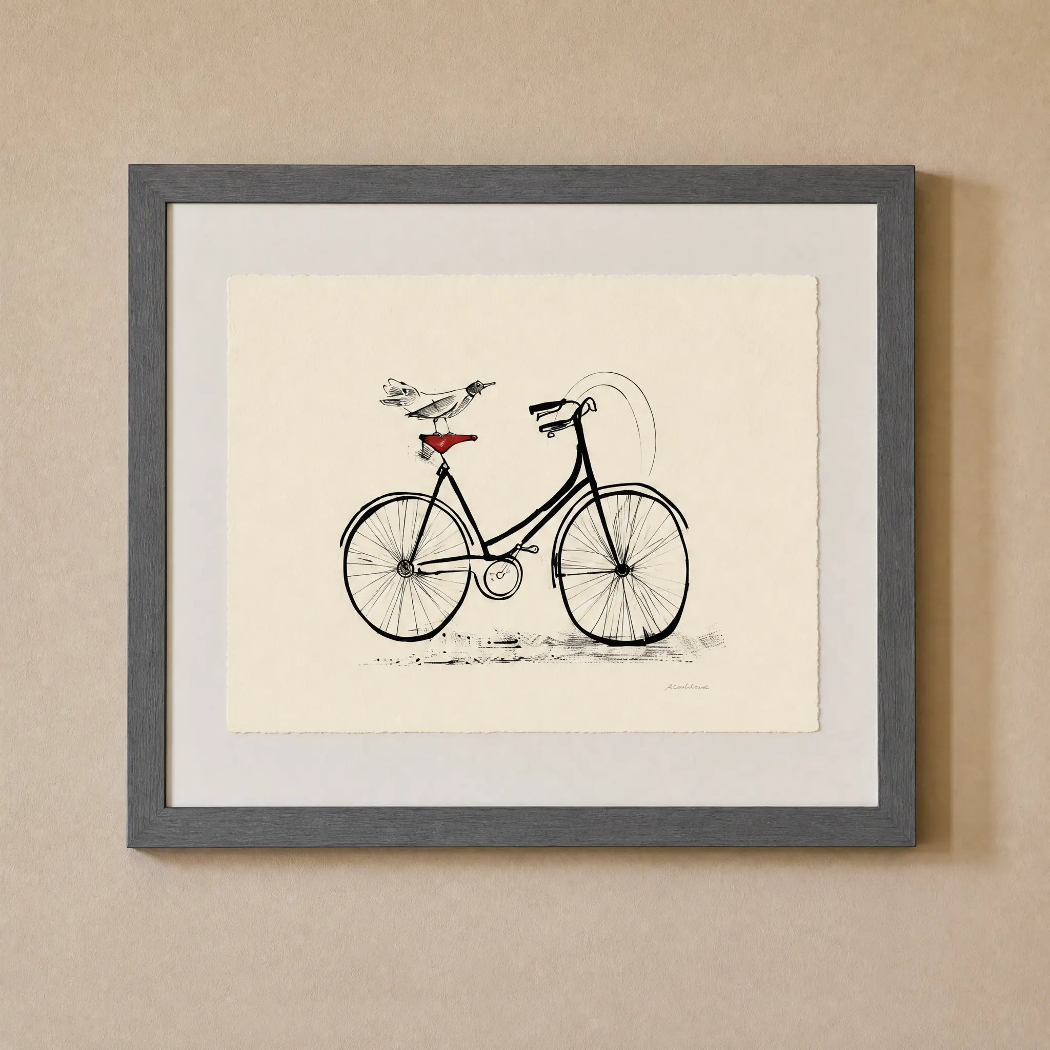 Sam Wilson Bird On Bike Print