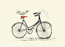 Sam Wilson Bird On Bike Print