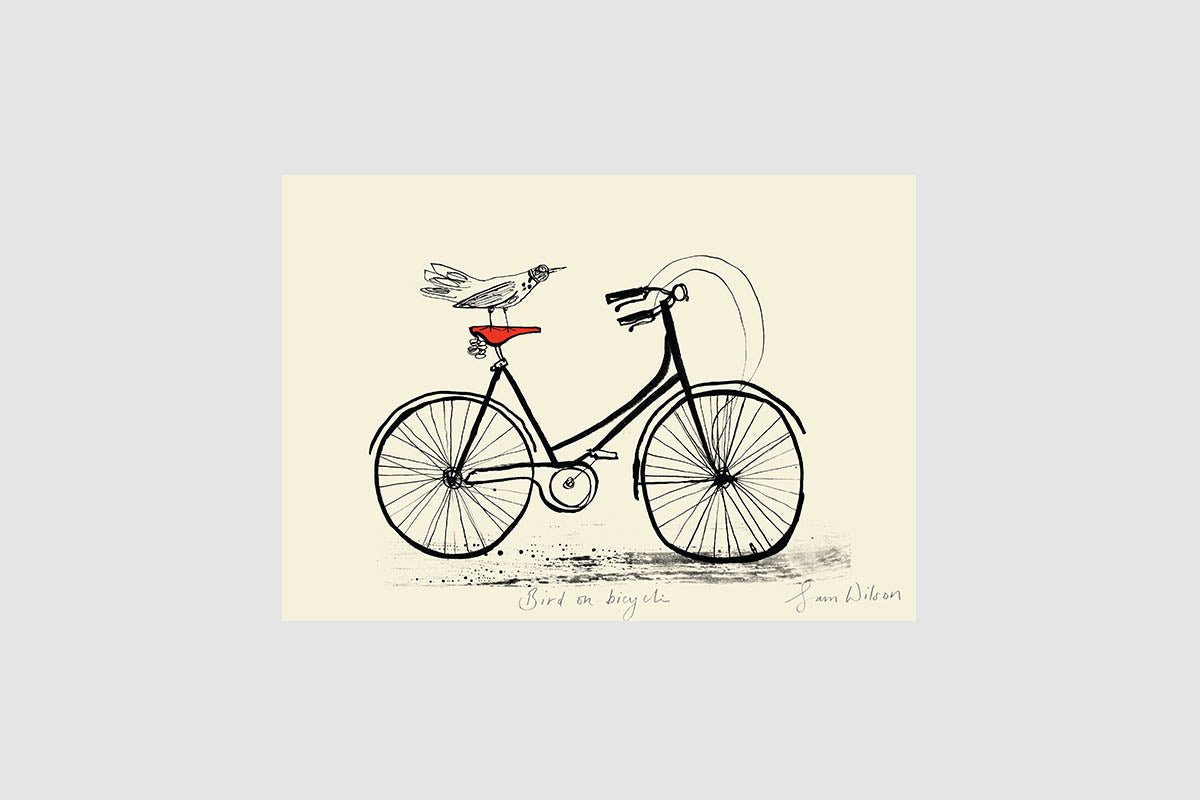 Sam Wilson Bird On Bike Print - Unframed