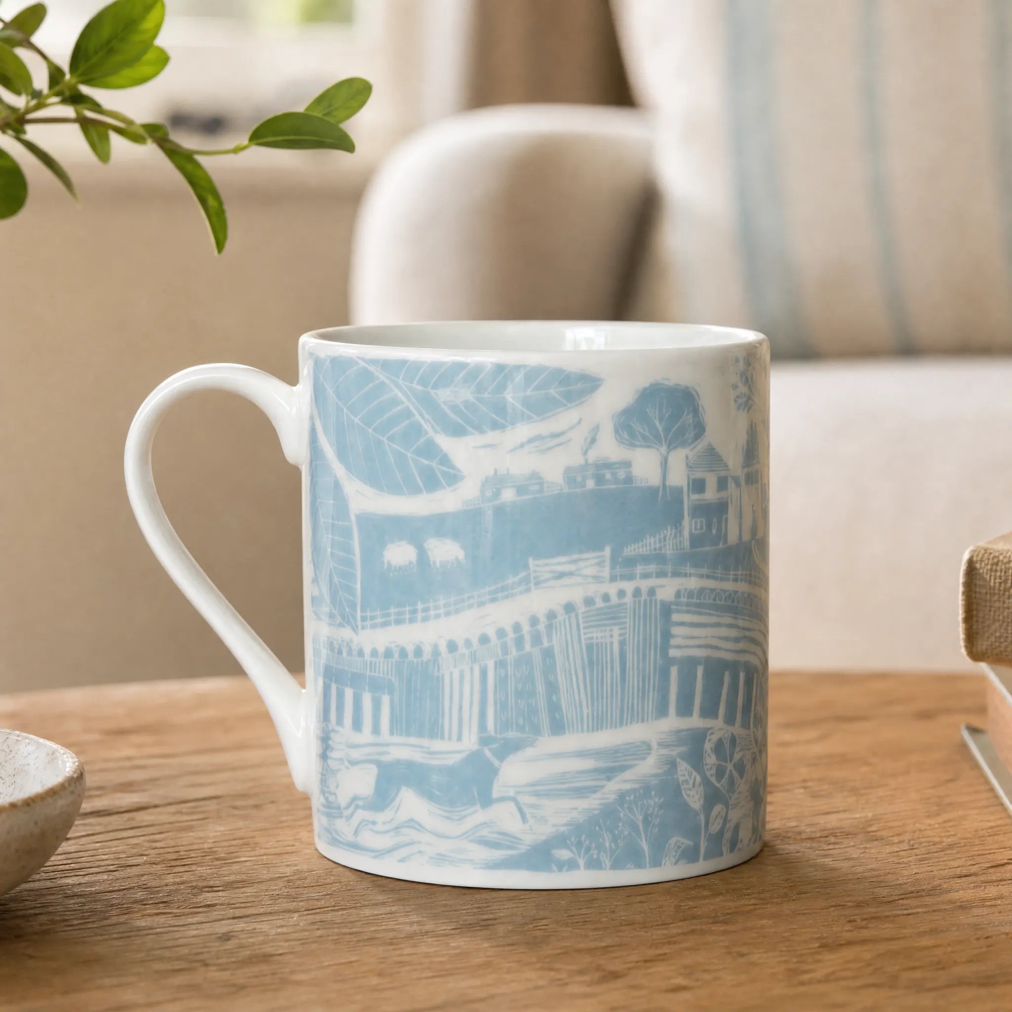 Sam Wilson Through The Fields Duck Egg Blue Mug