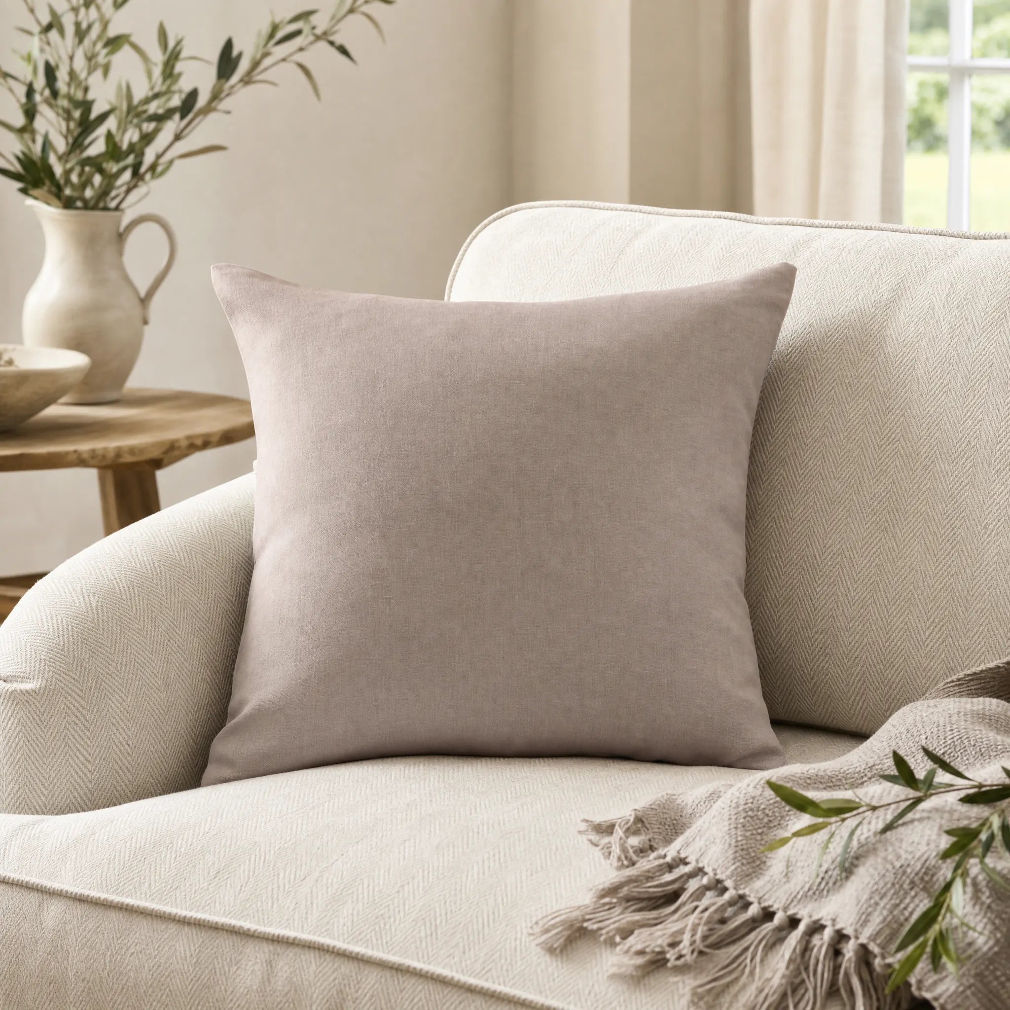 Sam Wilson Blush Fine Linen Square Cushion