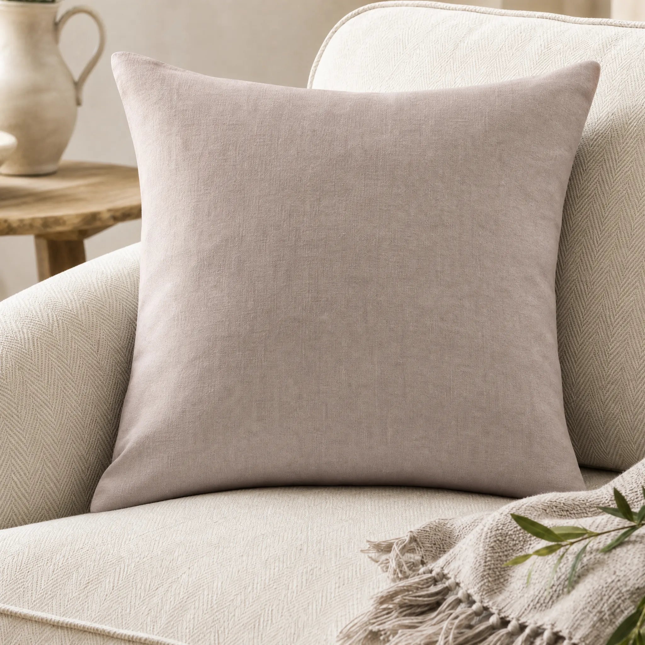 Sam Wilson Blush Fine Linen Square Cushion