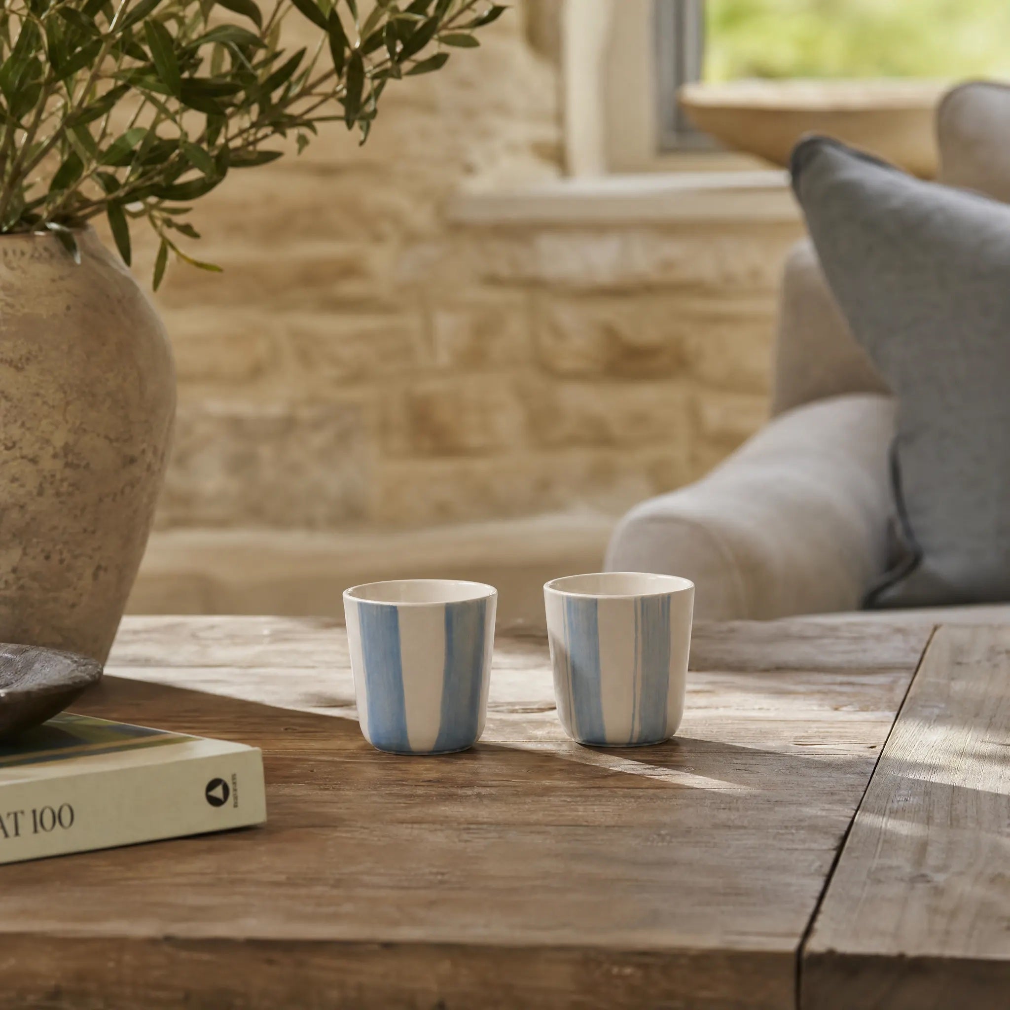 Brushed Light Blue Small Beaker - Set of 2