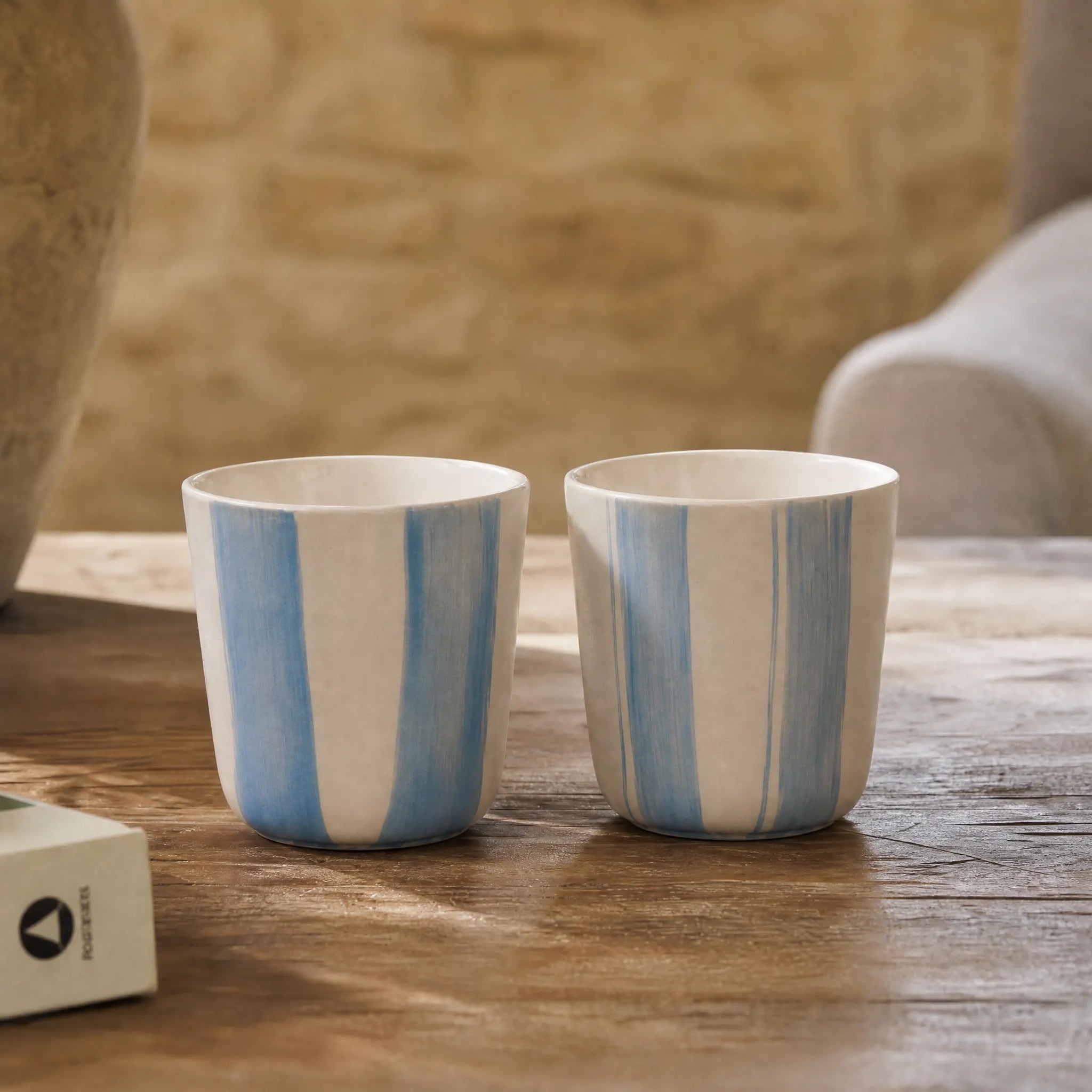 Brushed Light Blue Small Beaker - Set of 2