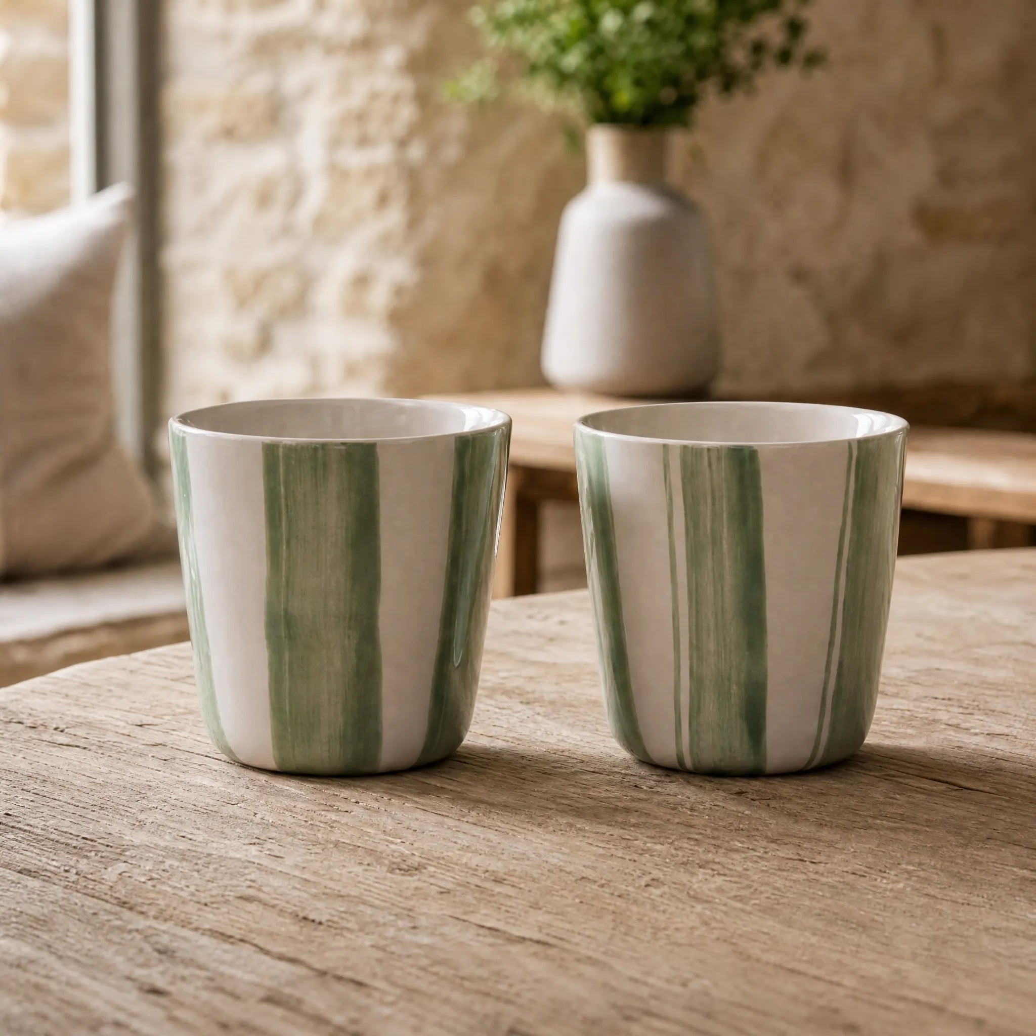 Brushed Sage Green Small Beaker - Set of 2