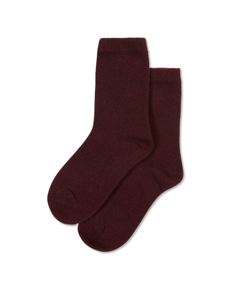 Cosy Cashmere Blend Short Sock - Merlot