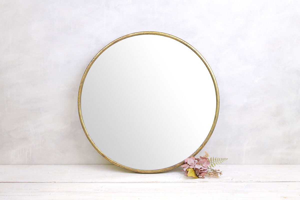 Round Mirror Vintage Brass - Large