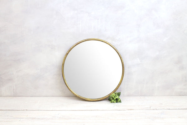 Round Mirror Vintage Brass - Small