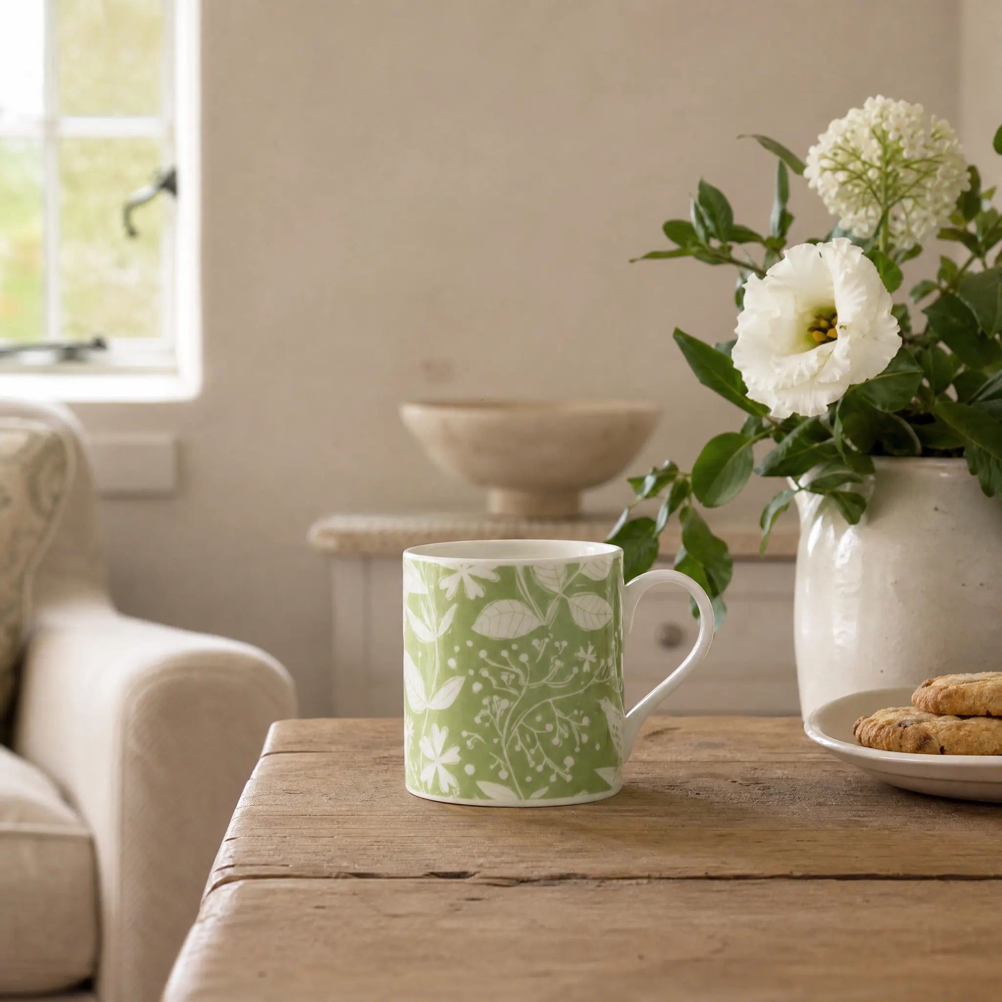 Sam Wilson Green Hedgerow Pattern Mug