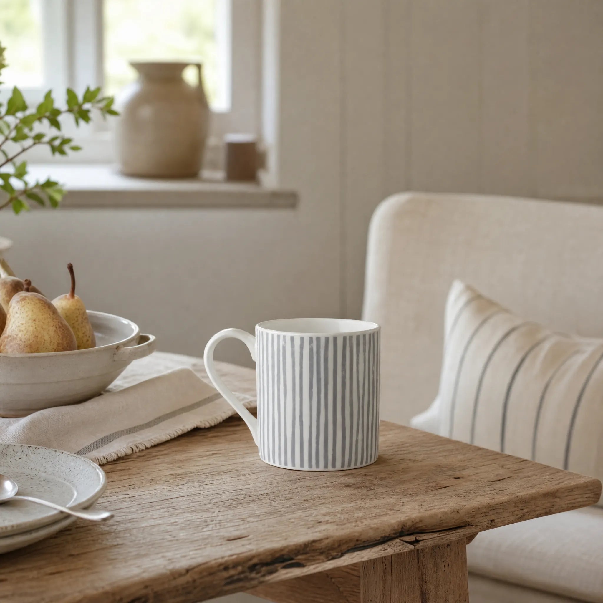 Sam Wilson Grey Striped Large Mug