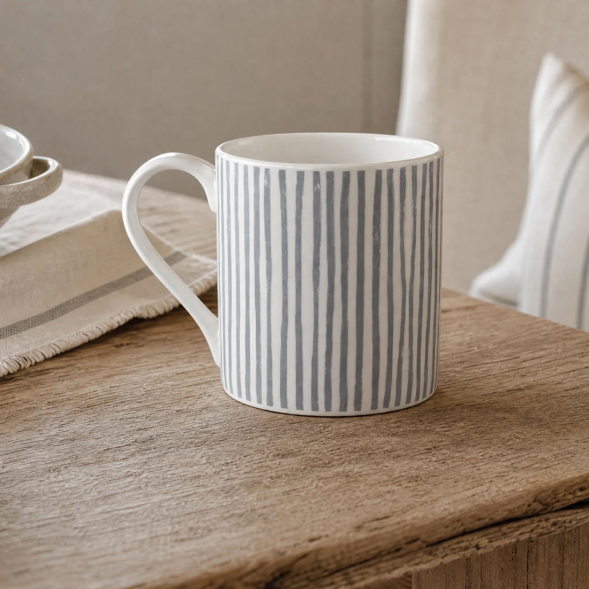 Sam Wilson Grey Striped Large Mug