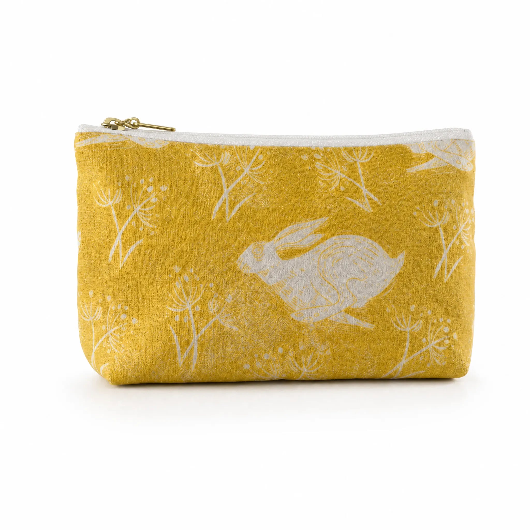 Sam Wilson Headlong Hare Ochre Cotton Washbag