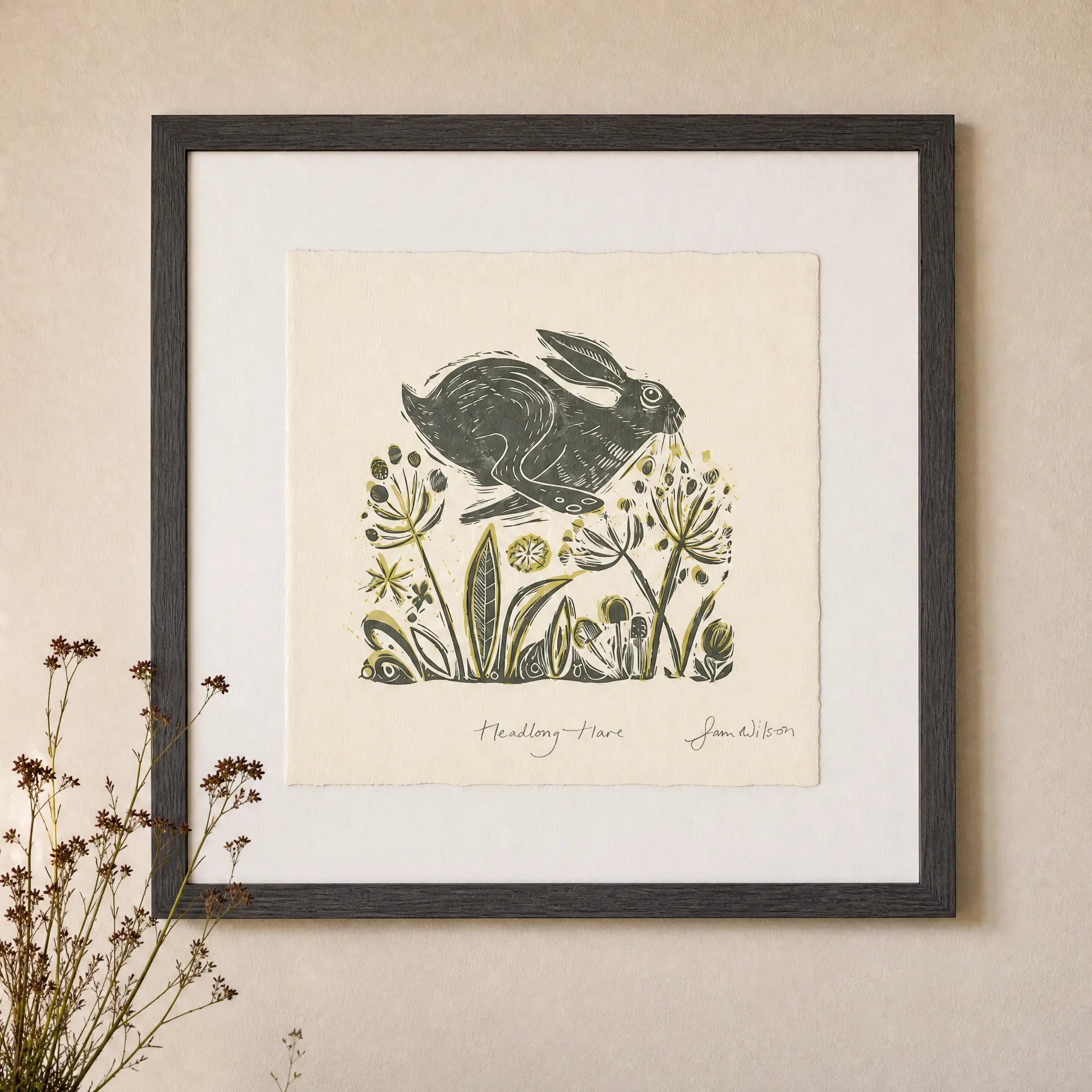 Sam Wilson Headlong Hare Print