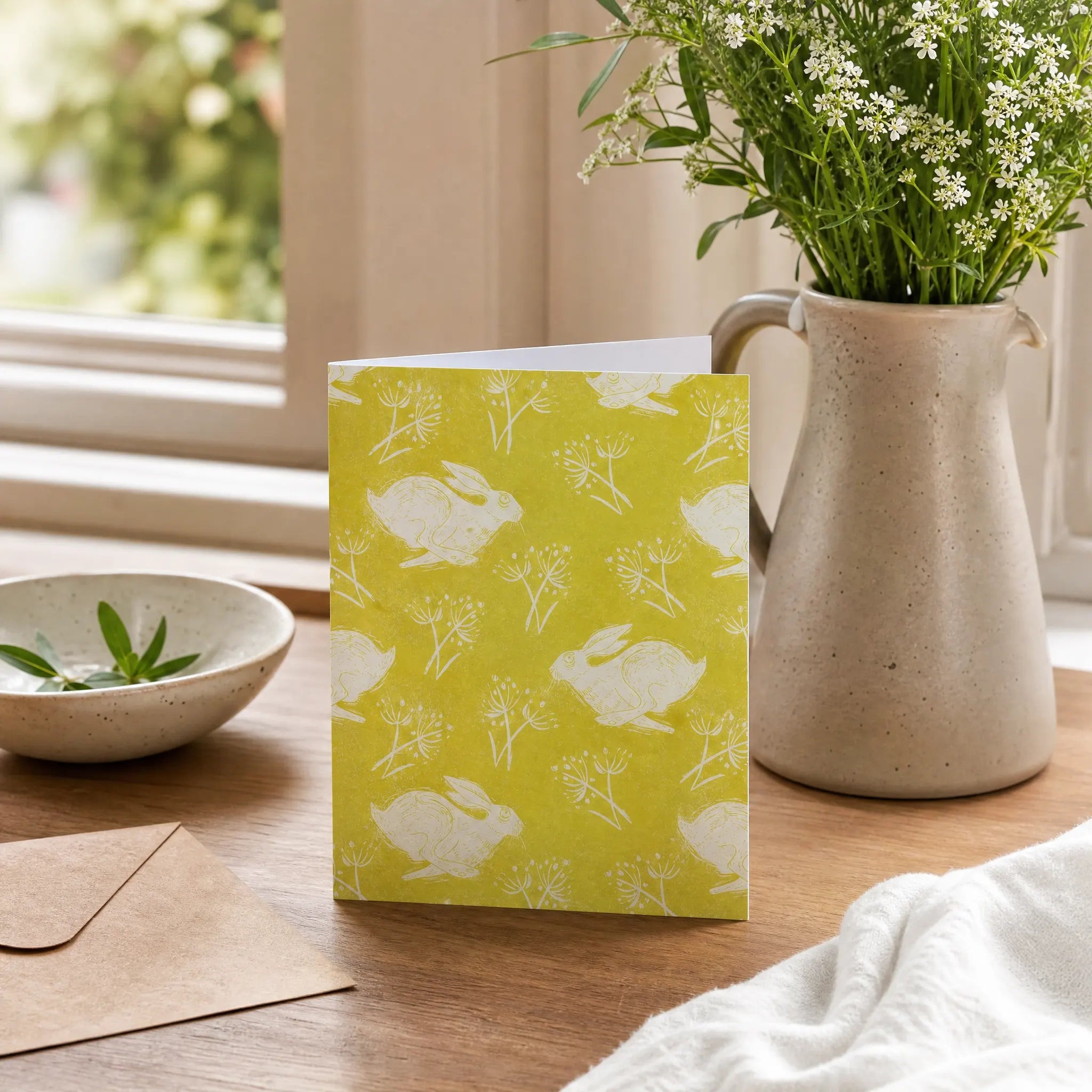 Sam Wilson Headlong Yellow Greetings Card