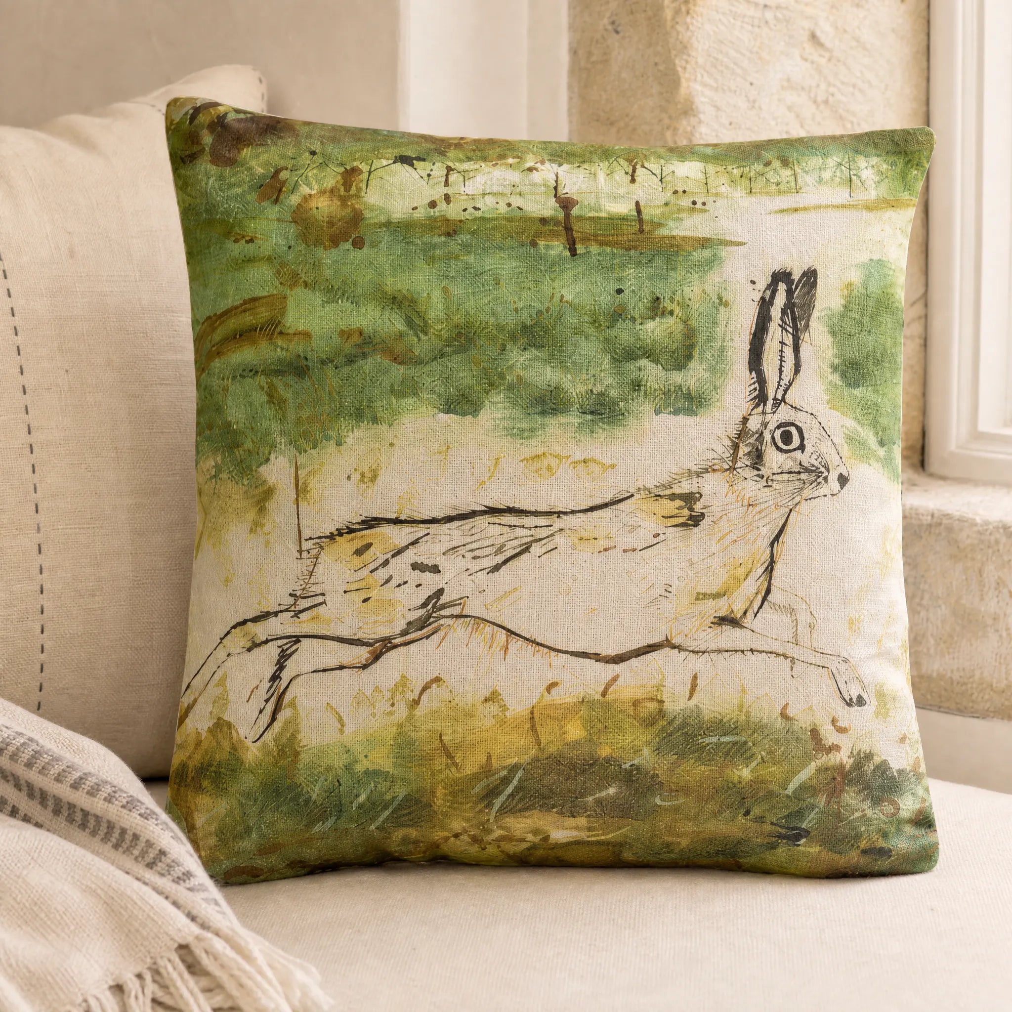 Sam Wilson Heathland Square Linen cushion
