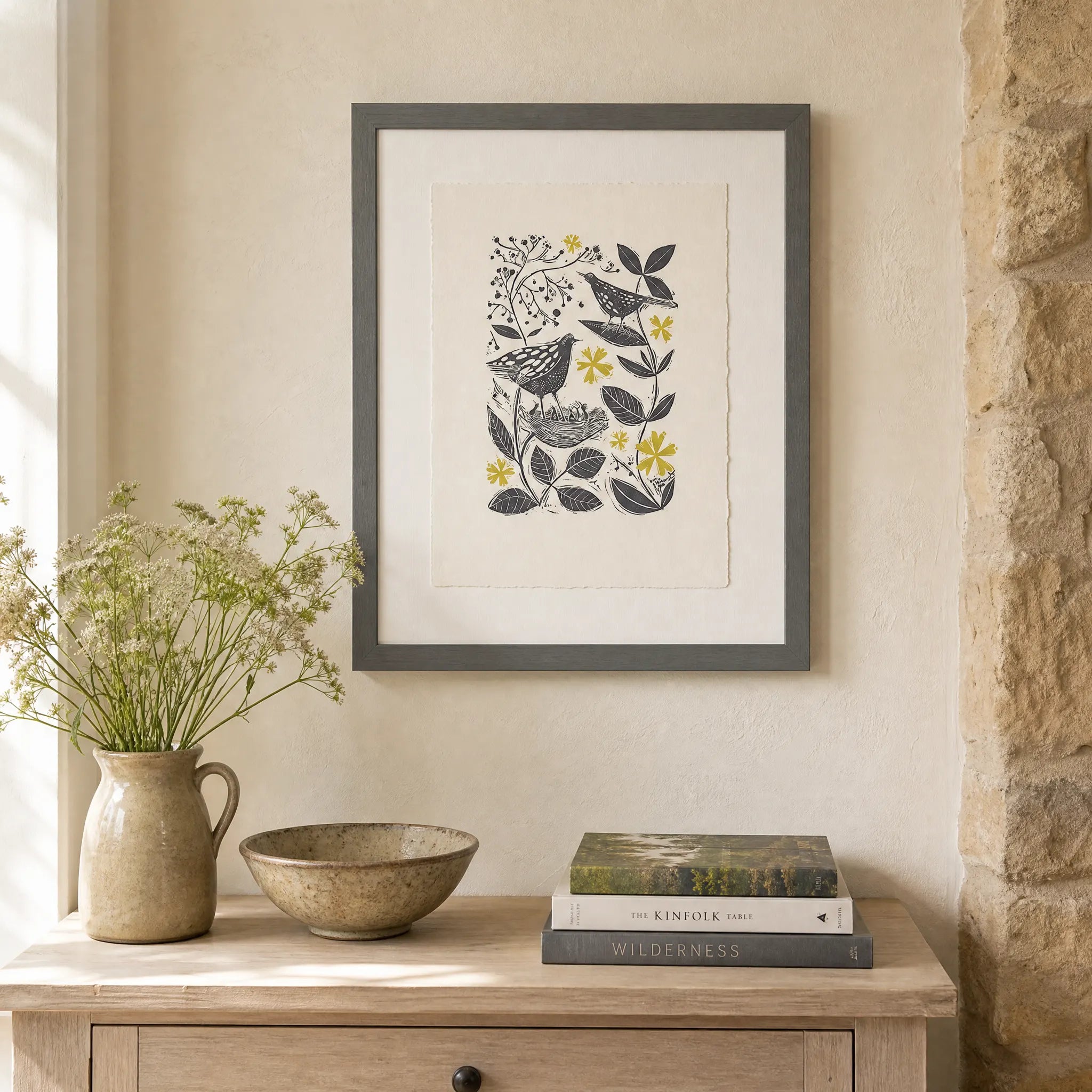 Sam Wilson Hedgerow Linocut Print