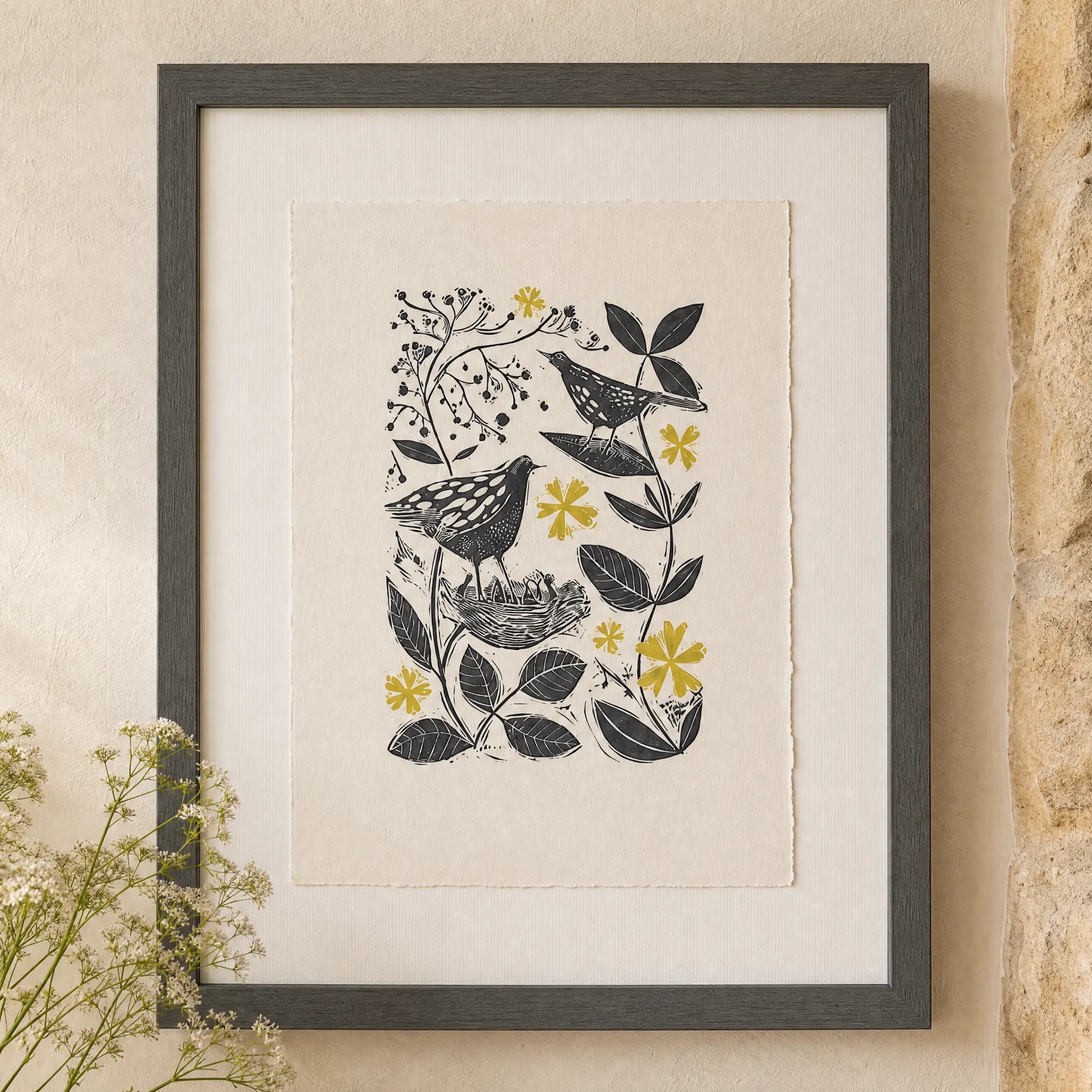 Sam Wilson Hedgerow Linocut Print